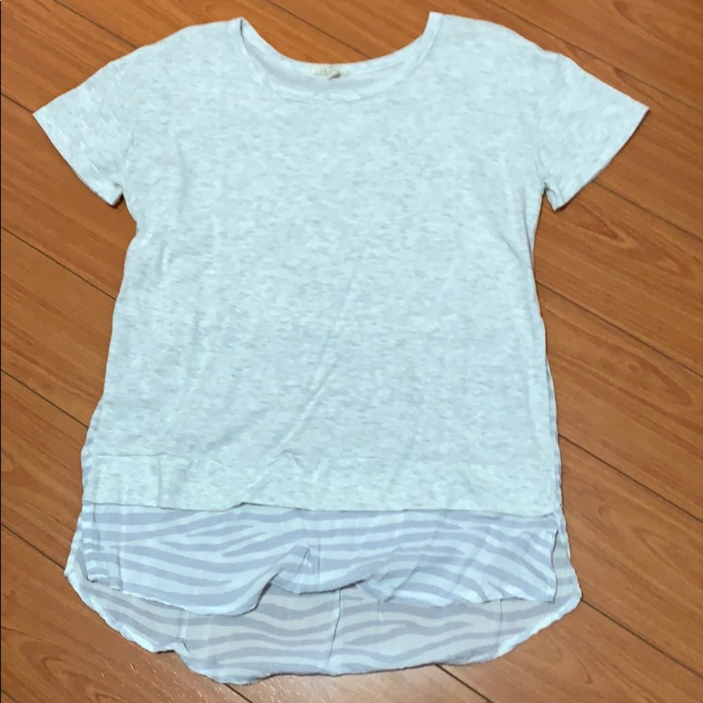 Light grey blouse with stripped detailing